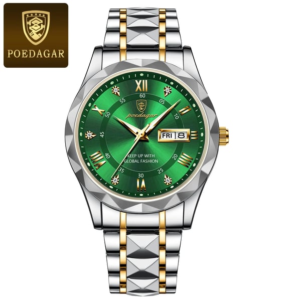 Modell 615 | Reloj de lujo para hombre | Movimiento de cuarzo japonés MIYOTA | Caja de acero inoxidable 316L | Cristal Hardlex | Resistente al agua 3 ATM | Índices luminosos y fecha