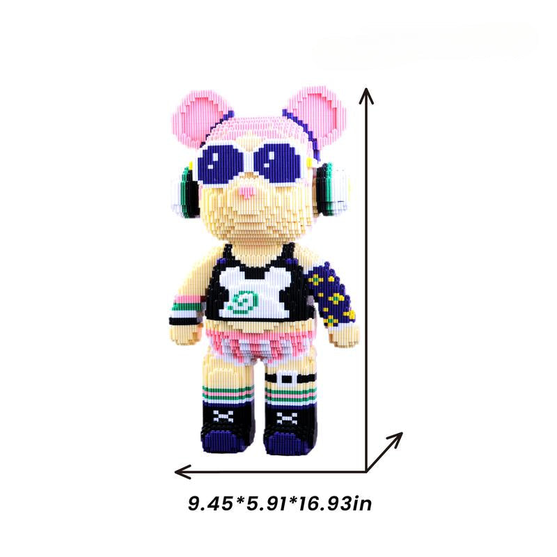 Figuras de Osos en Bloques de Arte Pixelado – Construcción Creativa y Exposición Coleccionable