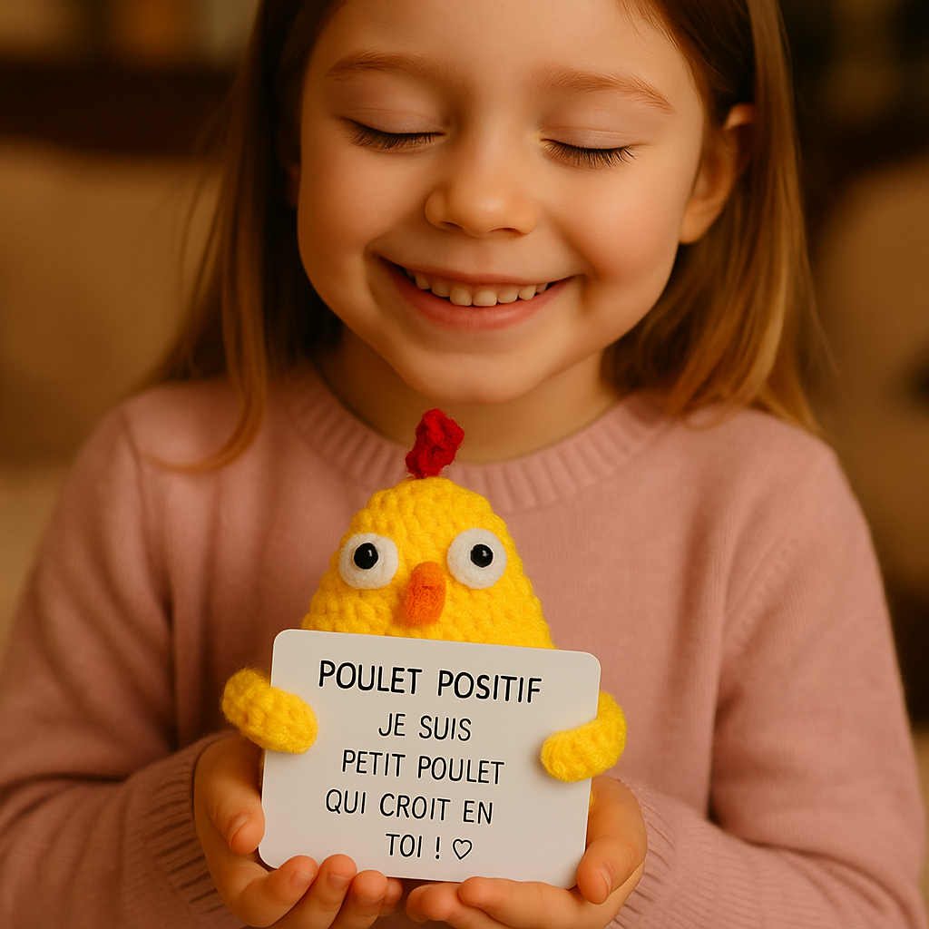 Pequeño compañero decorativo con un mensaje positivo