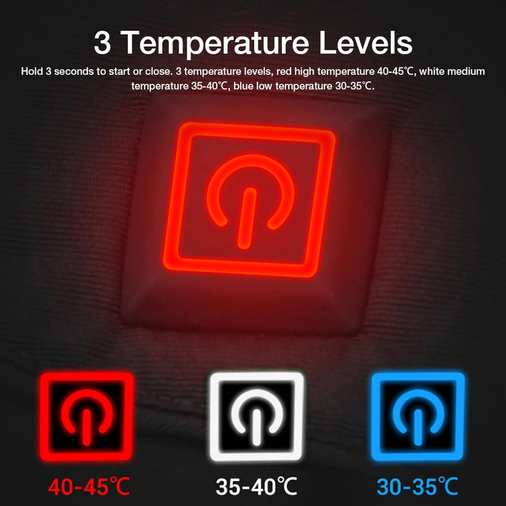 Guantes de Invierno Calefaccionados | Impermeables y Resistentes al Viento | 3 Niveles de Calor | Compatibles con Pantallas Táctiles