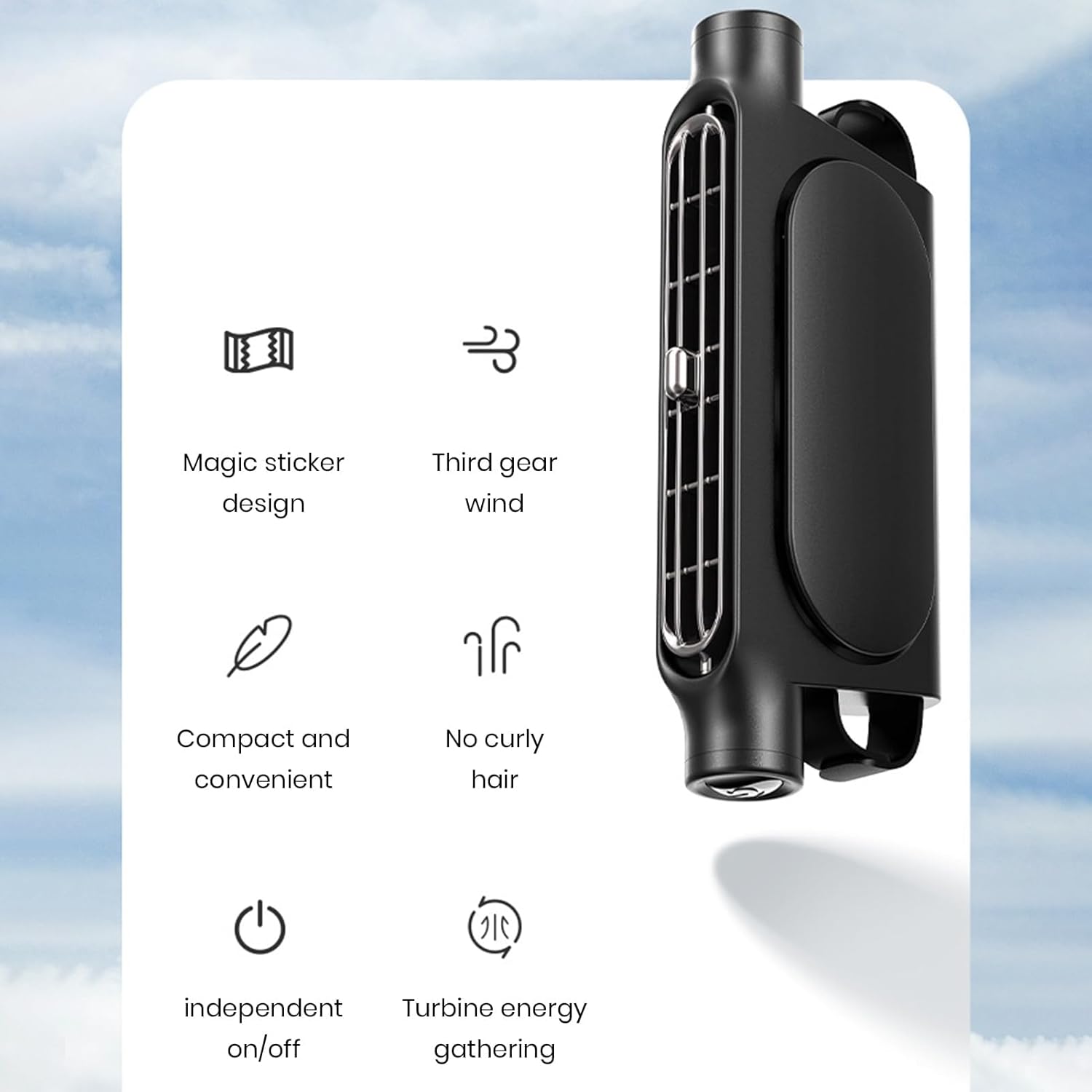 Kalsten | Ventilador de enfriamiento para automóvil USB de 3 velocidades y soporte para reposacabezas – AutoBreeze (1+1 GRATIS)