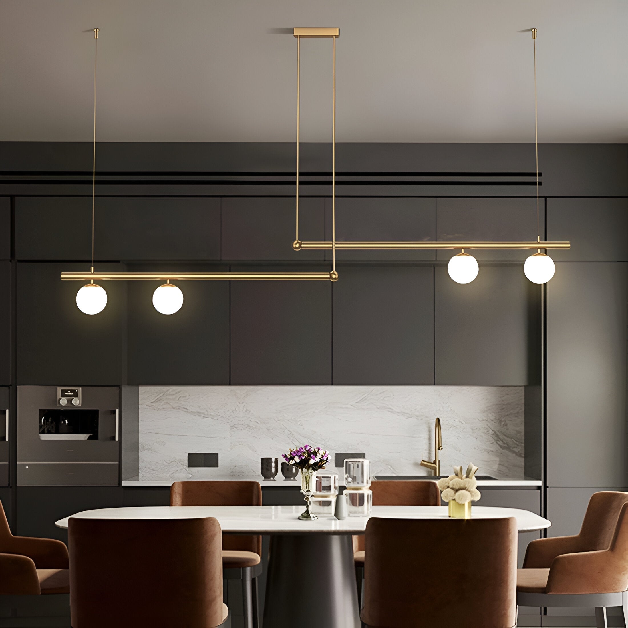 Lana | Lámpara colgante lineal nórdica para mesa de comedor