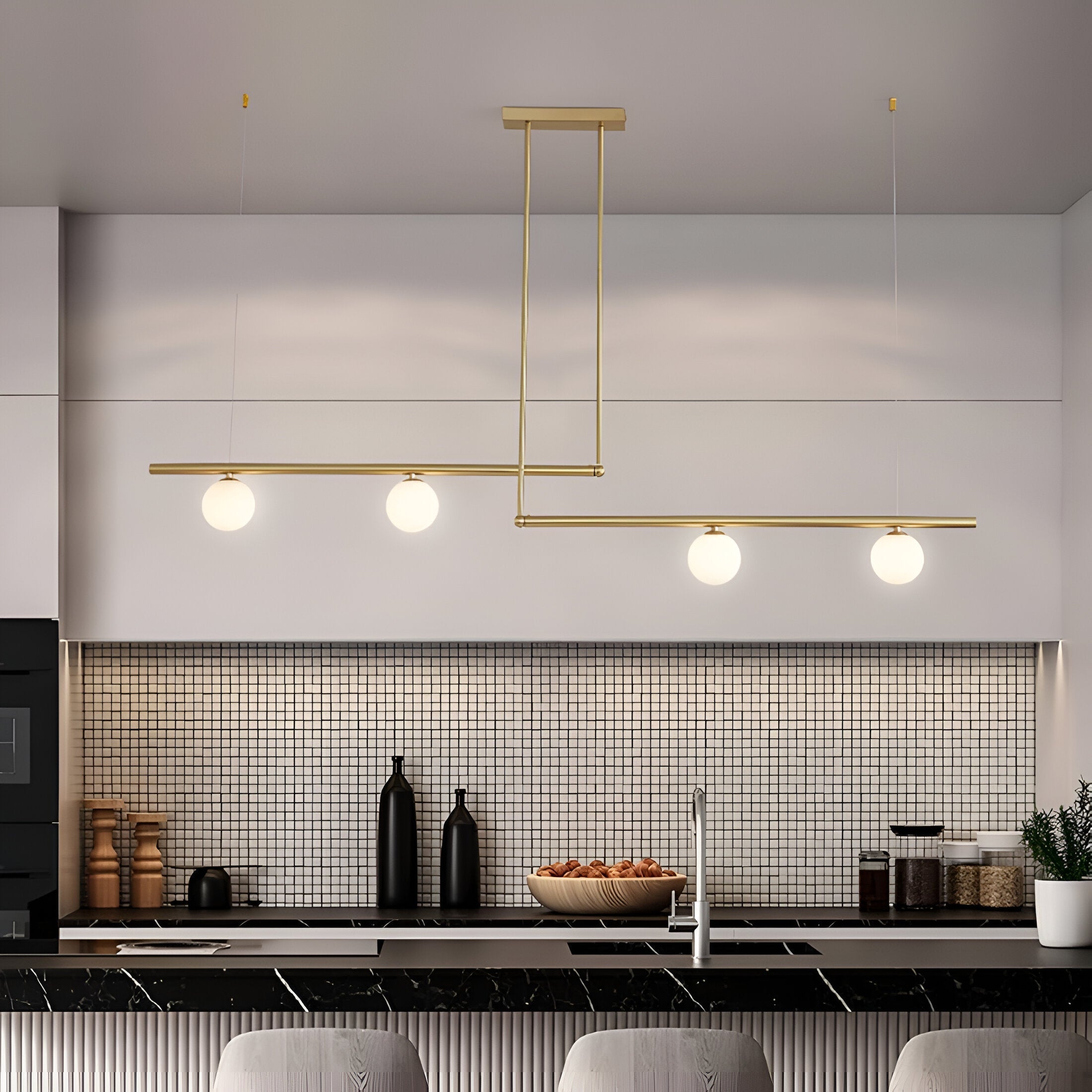 Lana | Lámpara colgante lineal nórdica para mesa de comedor