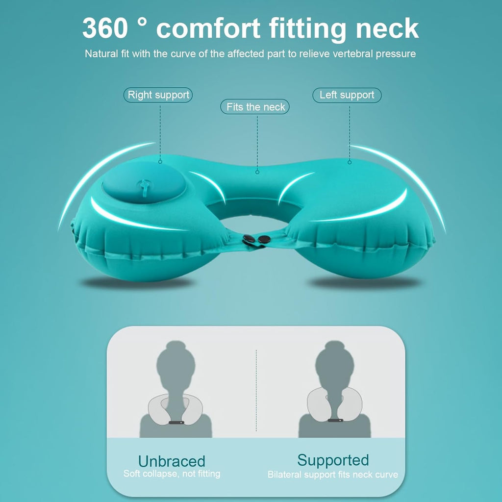 AirComfort™ – Almohada de viaje y cuello inflable impermeable