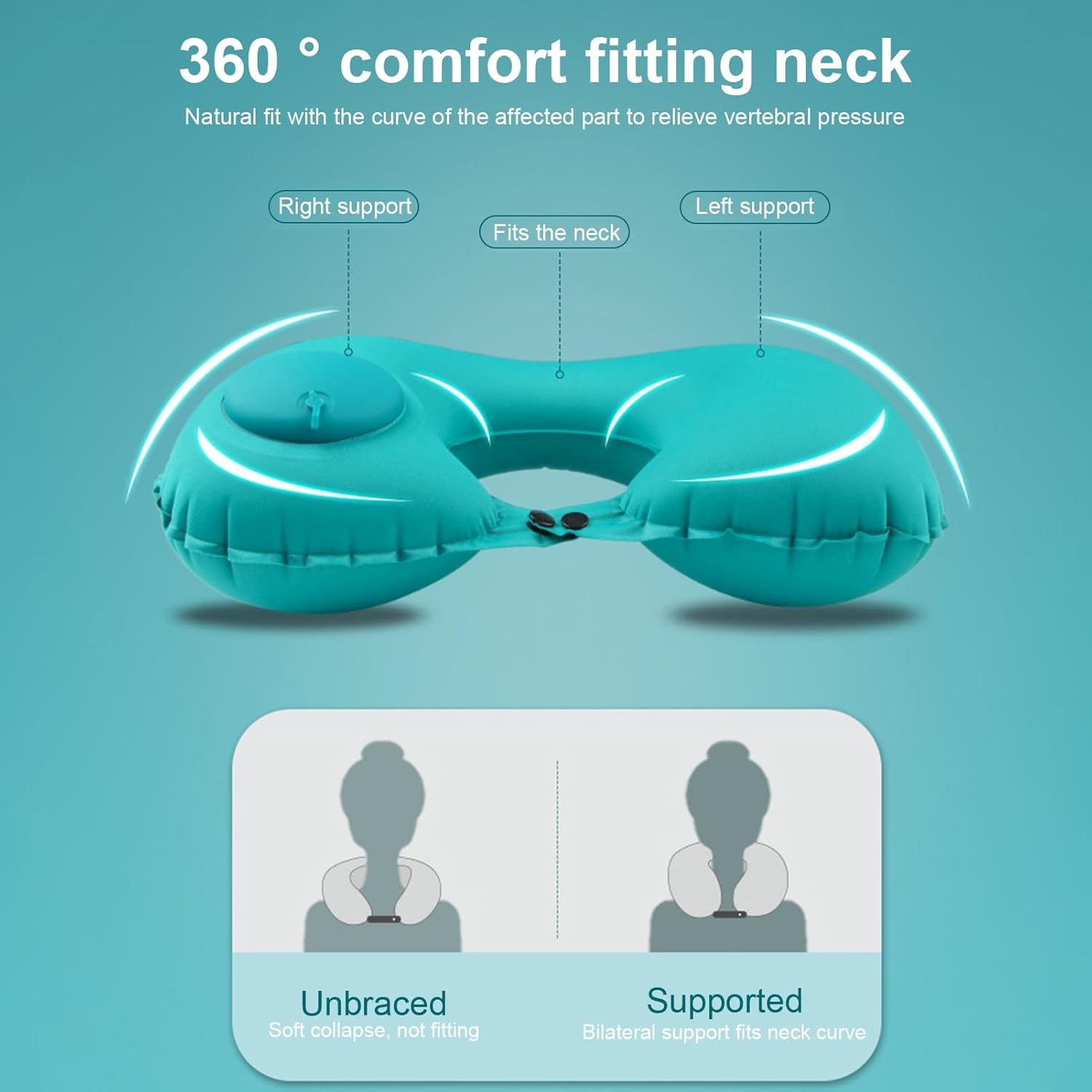 AirComfort™ – Almohada de viaje y cuello inflable impermeable