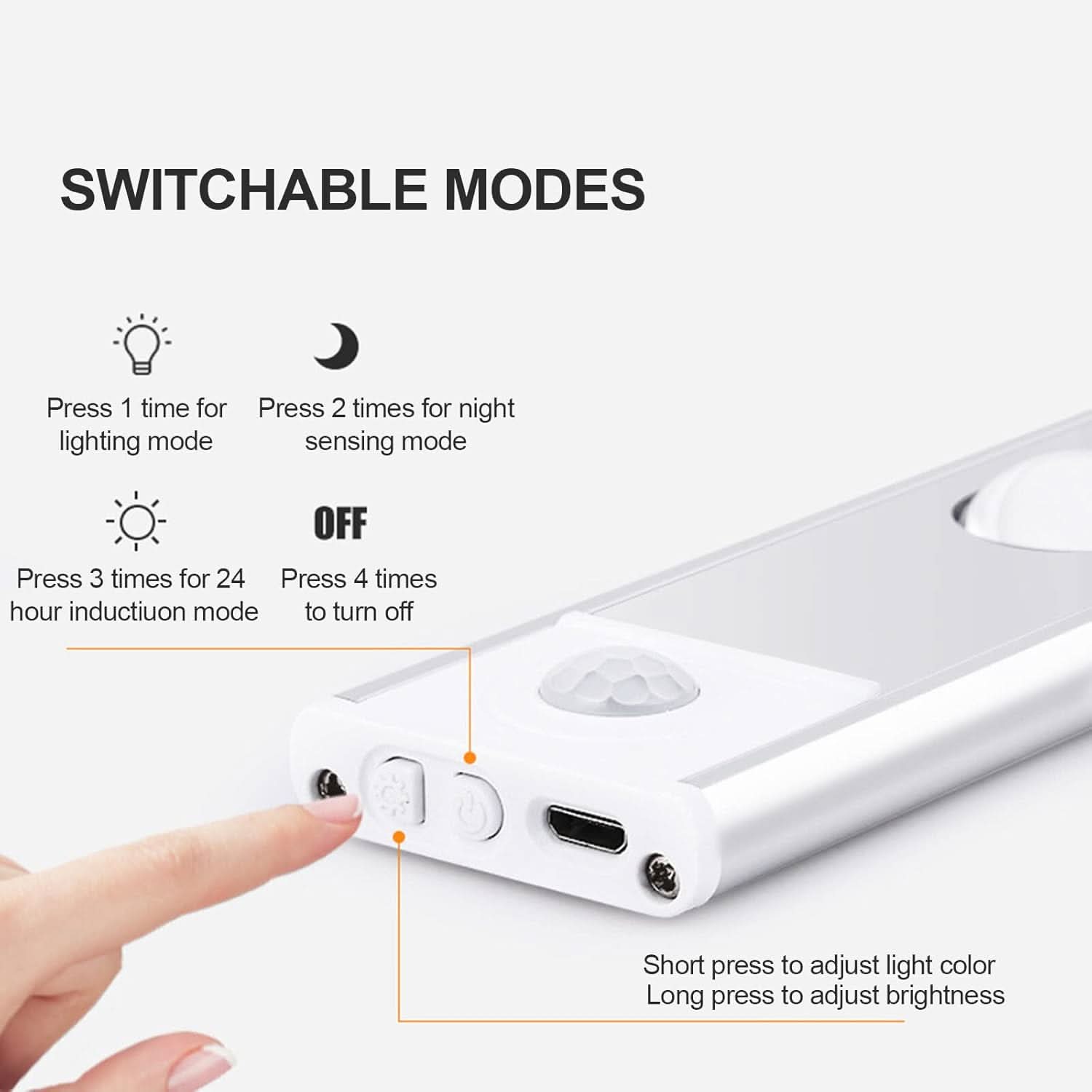 Lámpara adhesiva LED con detector de movimiento inteligente
