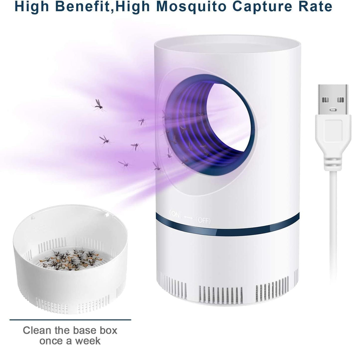 Trampa para Mosquitos Biónica con Ventilador Potente y Succión Fuerte
