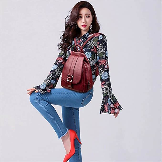 Mochila de piel para mujeres