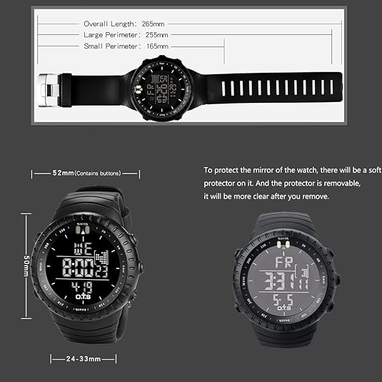 Kalsten | Reloj Deportivo Digital Impermeable para Hombre Henry – A Prueba de Golpes, Táctico y con Retroiluminación LED