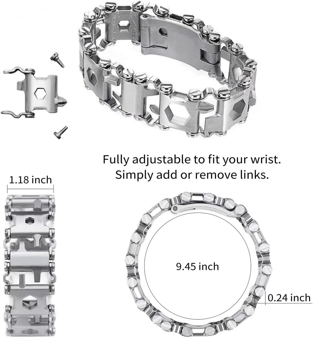 BowLift | Pulsera Multiherramienta de Acero Inoxidable 29-en-1
