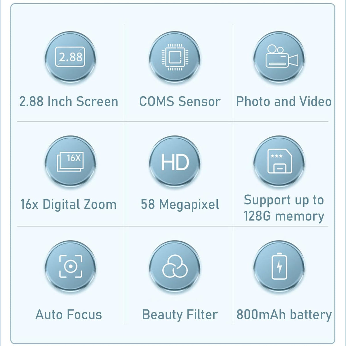 Cámara Digital Compacta 4K con Fotos de 58MP y Zoom 16X – Lumora