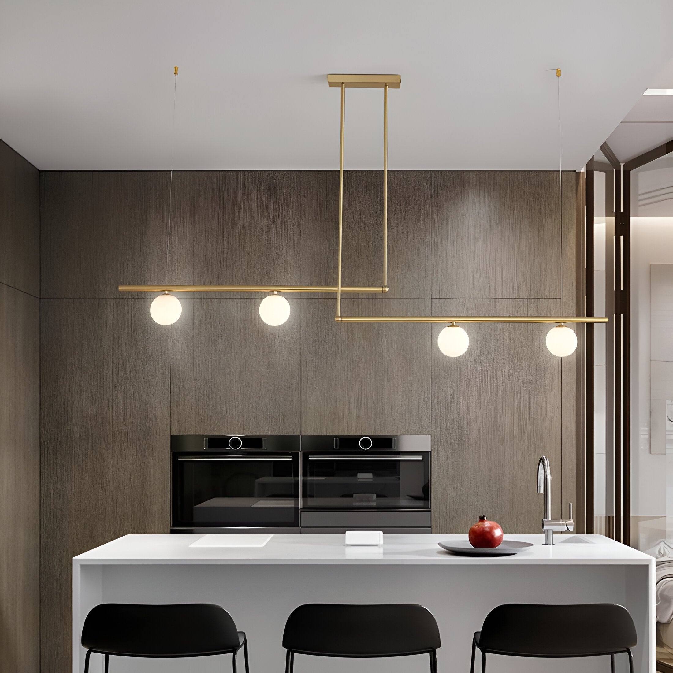 Lana | Lámpara colgante lineal nórdica para mesa de comedor