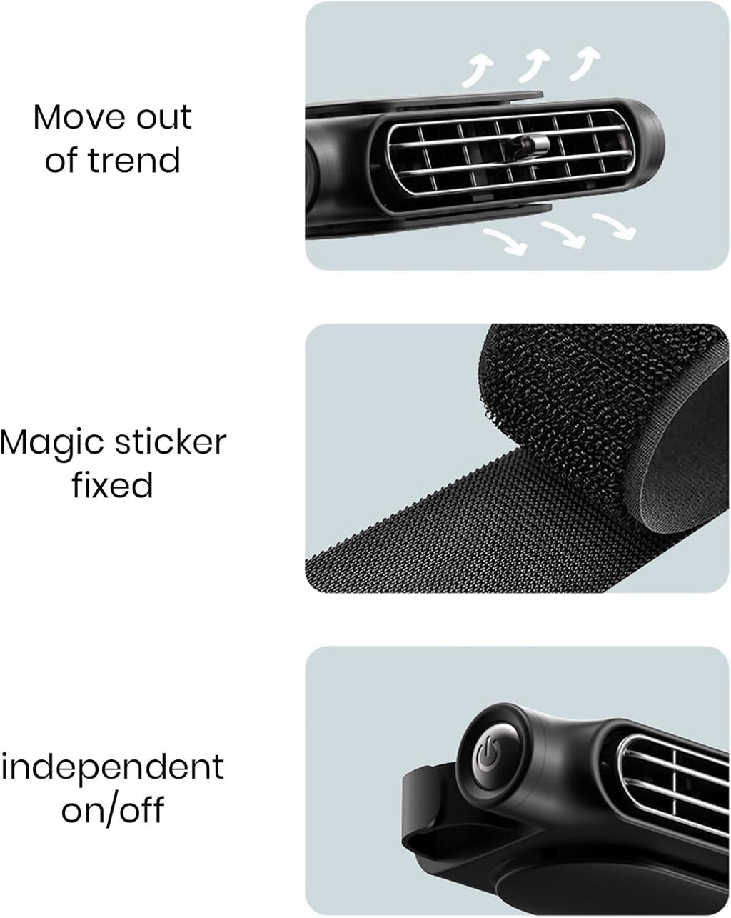 Kalsten | Ventilador de enfriamiento para automóvil USB de 3 velocidades y soporte para reposacabezas – AutoBreeze (1+1 GRATIS)