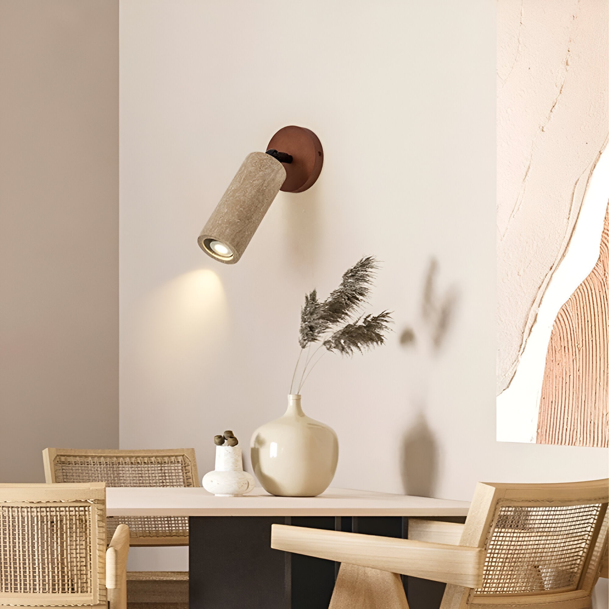 Trawertyn | Lámpara de pared y techo LED de madera regulable