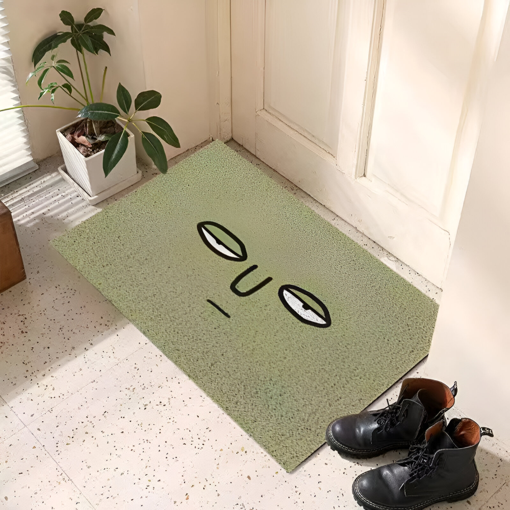 Alfombra de Entrada de PVC Antideslizante con Cara de Smiley