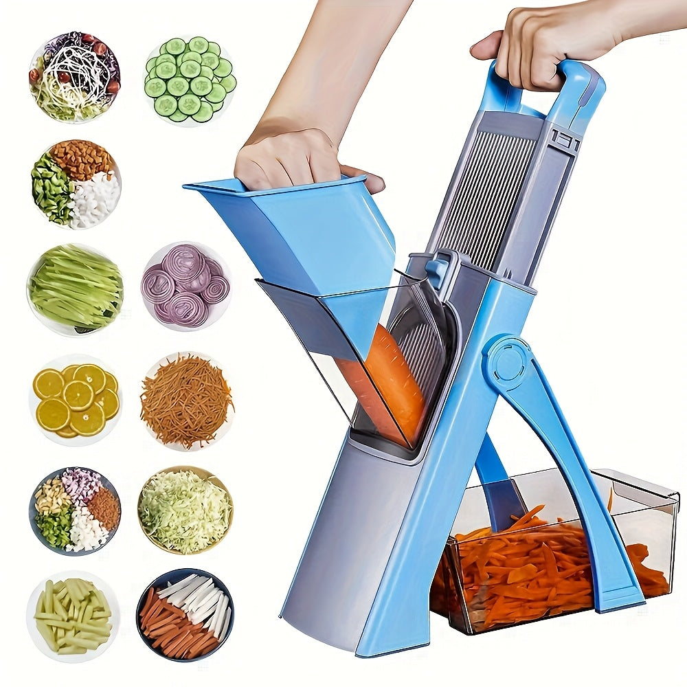 Cortador de Verduras Multifuncional – Seguro, Ajustable y con Gran Capacidad de Recogida