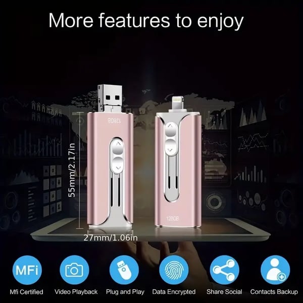 32~256GB Micro USB + 8 Pin + USB 3.0 4 en 1 Disco U para Computadora | 50% DESCUENTO