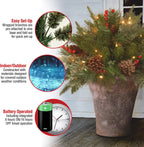 Árbol de Navidad Artificial Pre-iluminado Relleno de Urna que se Siente Real