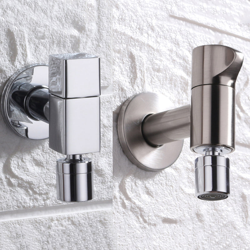 Grifo de baño contemporáneo montado en la pared con pomo de manija, grifo redondo de latón macizo