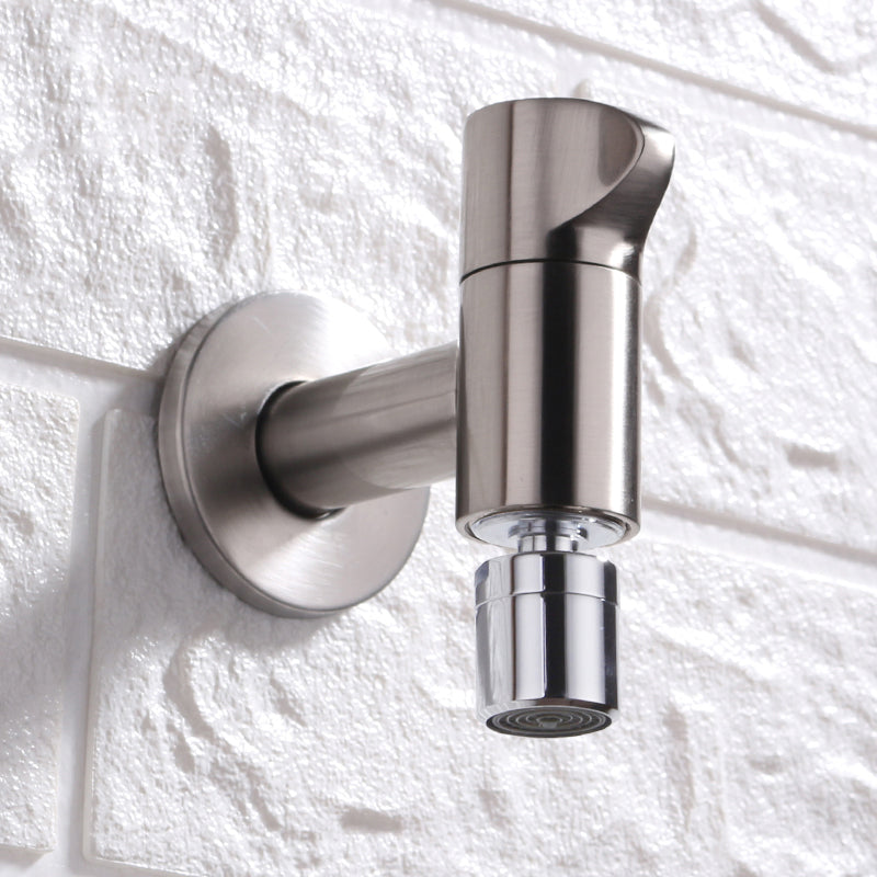 Grifo de baño contemporáneo montado en la pared con pomo de manija, grifo redondo de latón macizo