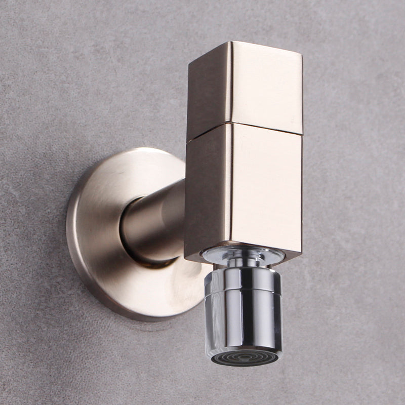 Grifo de baño contemporáneo montado en la pared con pomo de manija, grifo redondo de latón macizo