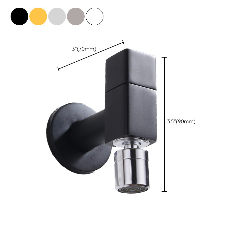 Grifo de baño contemporáneo montado en la pared con pomo de manija, grifo redondo de latón macizo