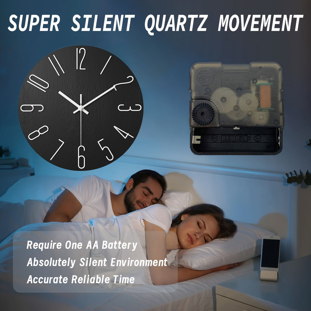 OAKTIDE - Reloj de pared contemporáneo diseñado para interiores modernos y silenciosos