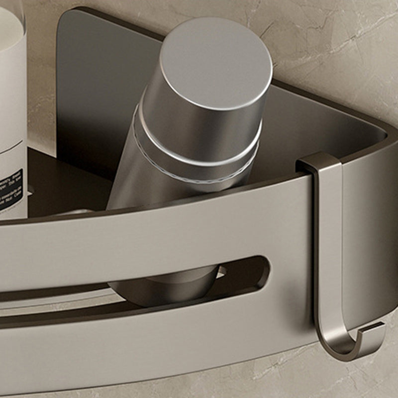 Conjunto de Accesorios de Baño de Aluminio Contemporáneo Estante de Baño Gris