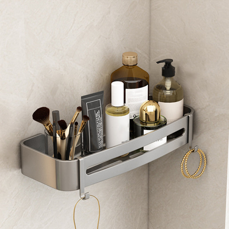 Conjunto de Accesorios de Baño de Aluminio Contemporáneo Estante de Baño Gris