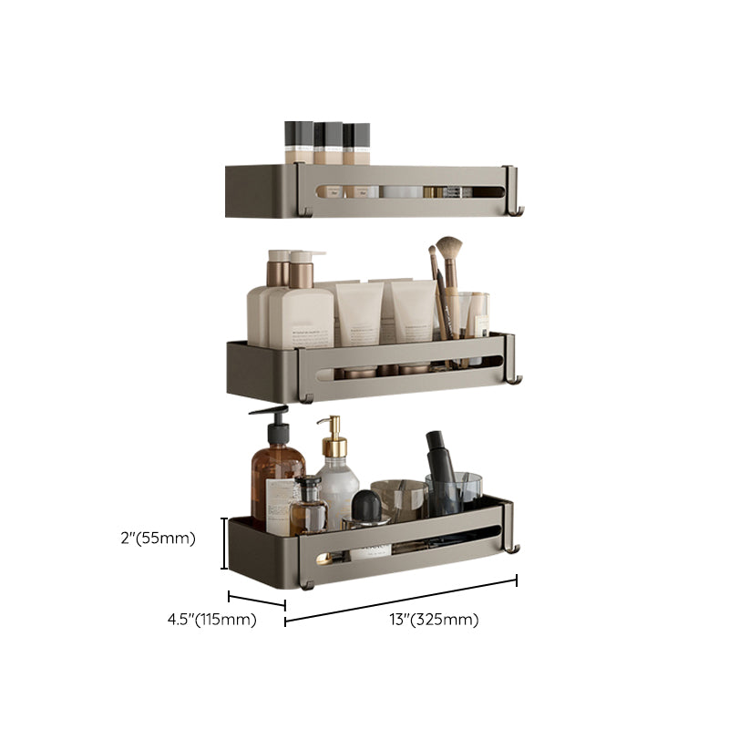 Conjunto de Accesorios de Baño de Aluminio Contemporáneo Estante de Baño Gris
