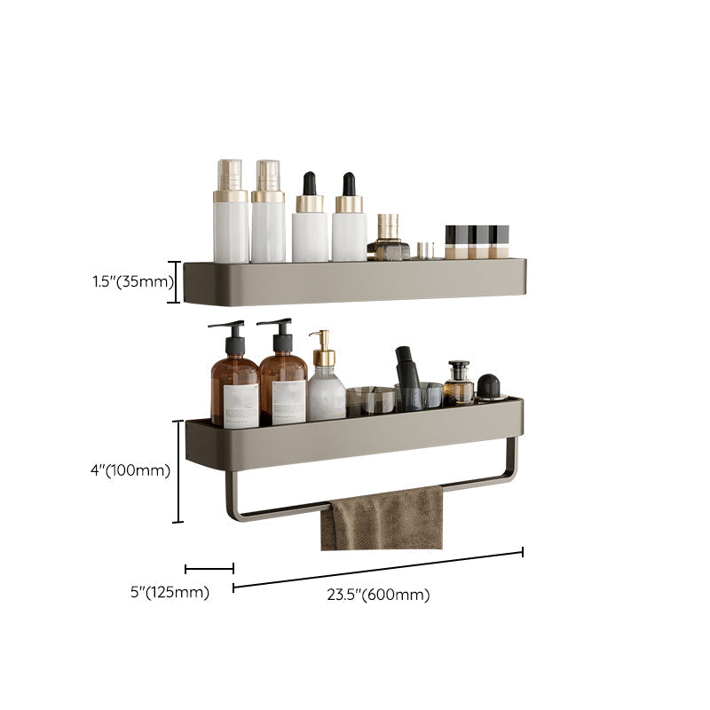 Conjunto de Accesorios de Baño de Aluminio Contemporáneo Estante de Baño Gris