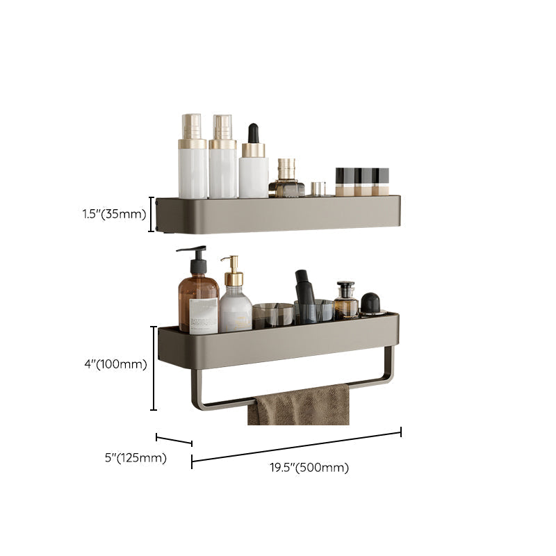 Conjunto de Accesorios de Baño de Aluminio Contemporáneo Estante de Baño Gris