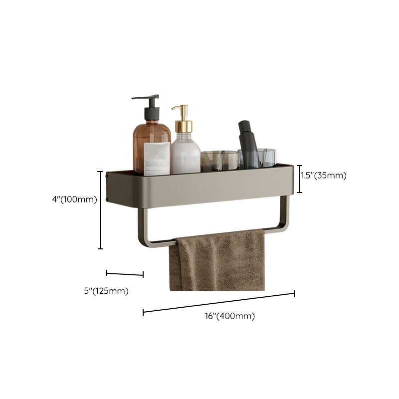 Conjunto de Accesorios de Baño de Aluminio Contemporáneo Estante de Baño Gris