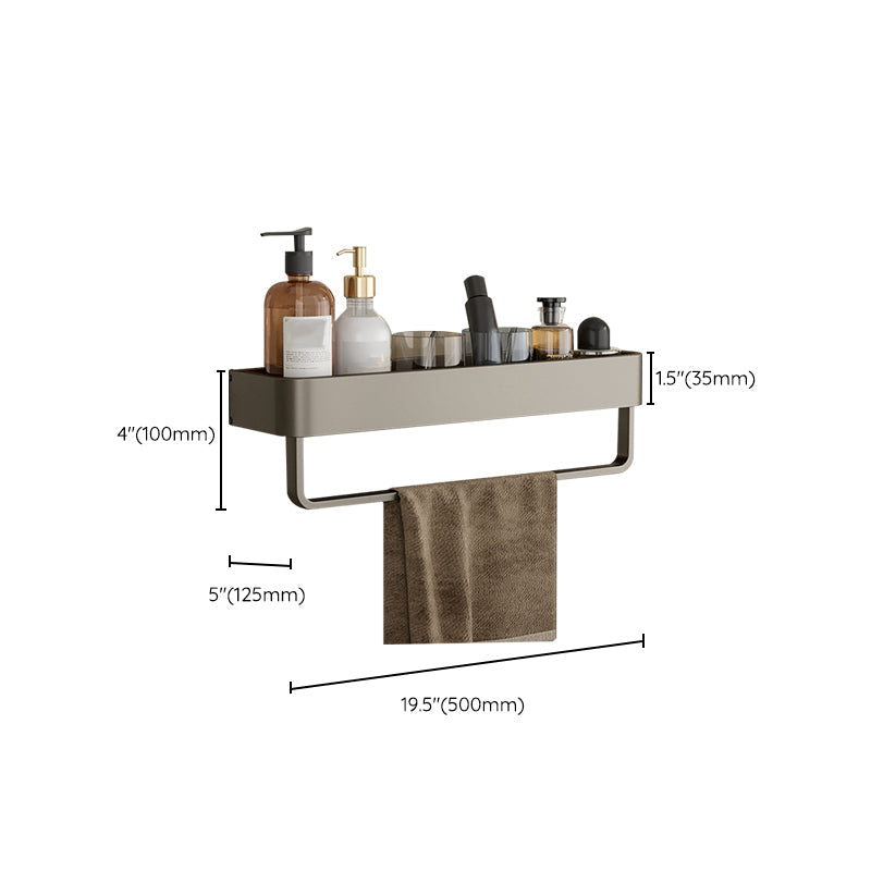 Conjunto de Accesorios de Baño de Aluminio Contemporáneo Estante de Baño Gris