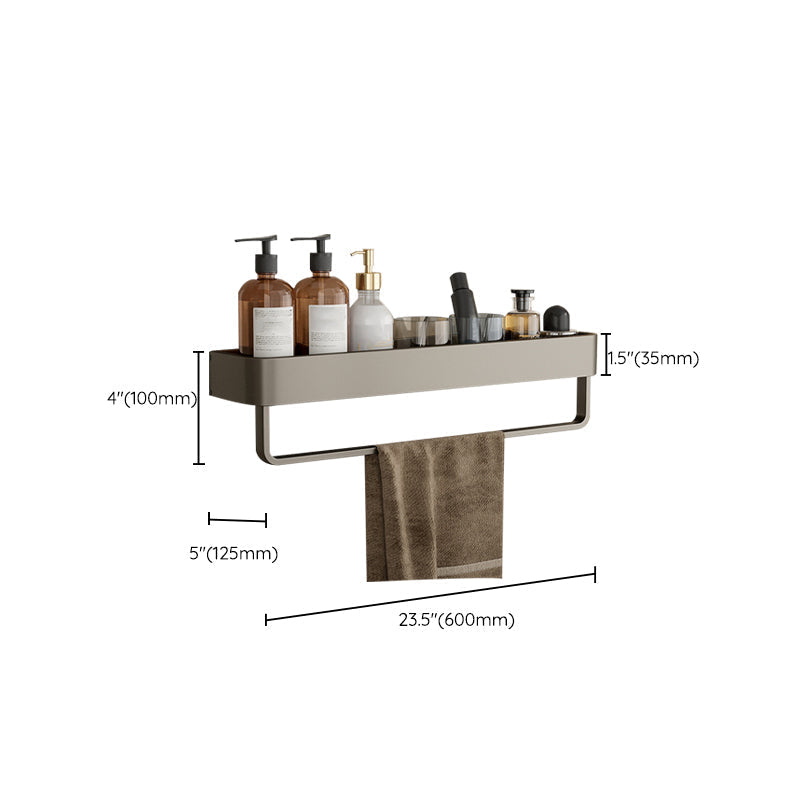 Conjunto de Accesorios de Baño de Aluminio Contemporáneo Estante de Baño Gris