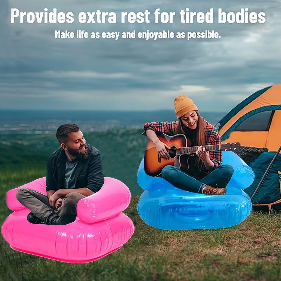 Sillón Inflable para Adultos con Diseño Transparente y Cojín de Confort