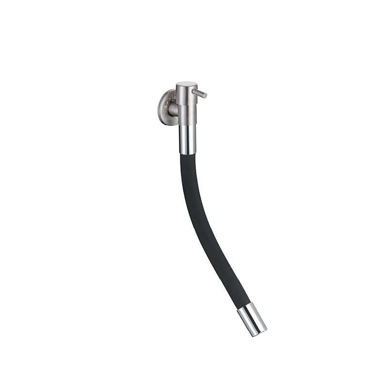 Grifo de baño contemporáneo montado en la pared con manijas de palanca de acero inoxidable