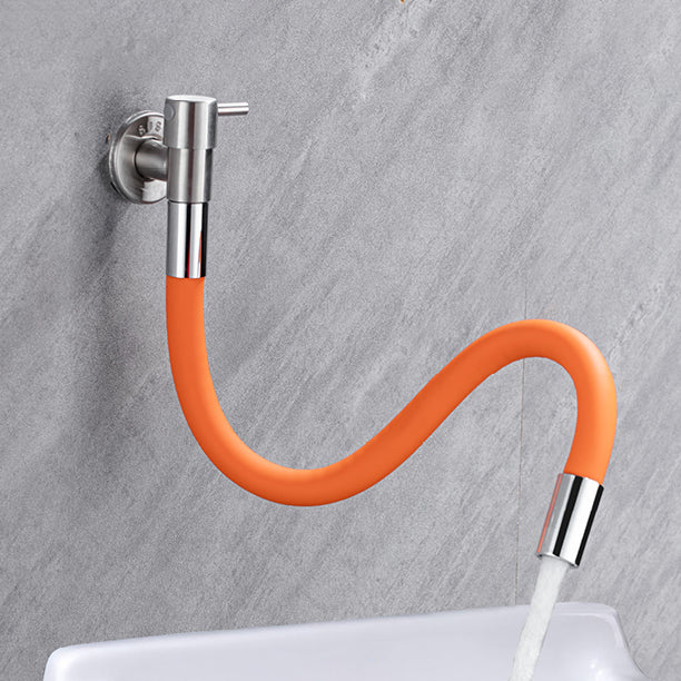 Grifo de baño contemporáneo montado en la pared con manijas de palanca de acero inoxidable