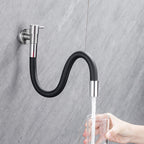 Grifo de baño contemporáneo montado en la pared con manijas de palanca de acero inoxidable