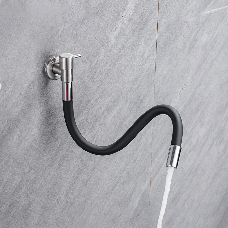 Grifo de baño contemporáneo montado en la pared con manijas de palanca de acero inoxidable