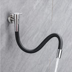 Grifo de baño contemporáneo montado en la pared con manijas de palanca de acero inoxidable