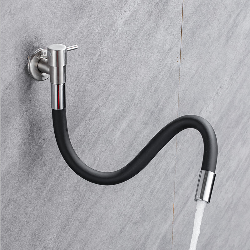 Grifo de baño contemporáneo montado en la pared con manijas de palanca de acero inoxidable