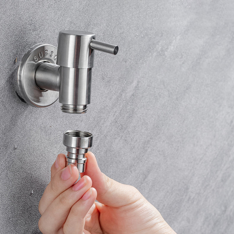 Grifo de baño contemporáneo montado en la pared con manijas de palanca de acero inoxidable