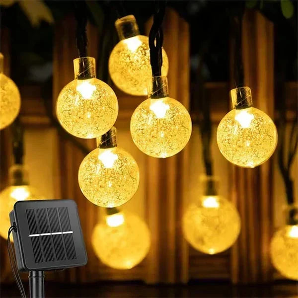 Cadena de luces LED solar a prueba de agua para terraza y balcón