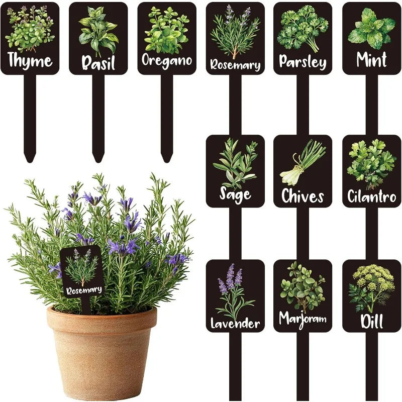 Etiquetas de Plantas Acrílicas Impermeables Set de 12