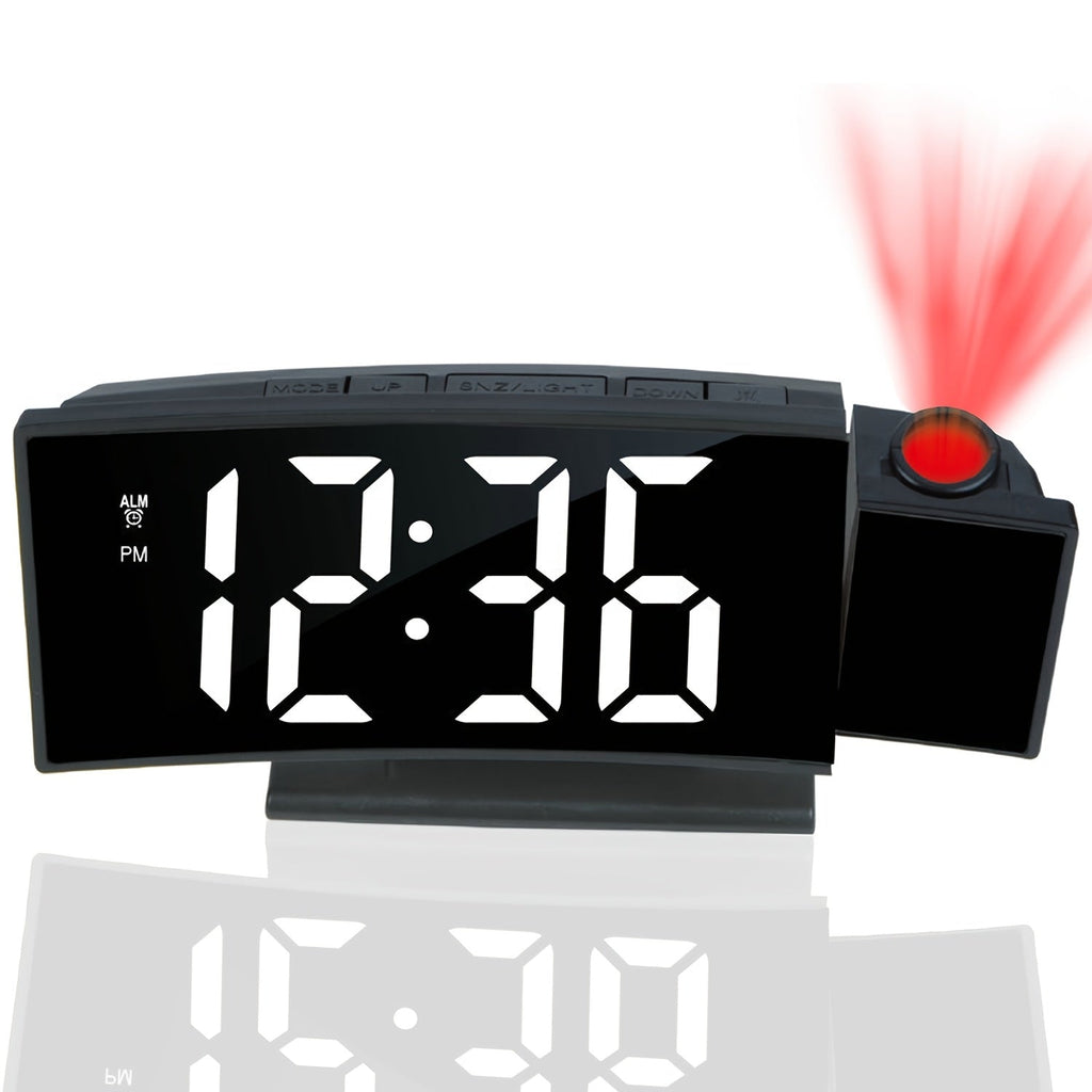 Despertador Digital Proyector – Pantalla LED y Función de Snooze con Brillo Ajustable