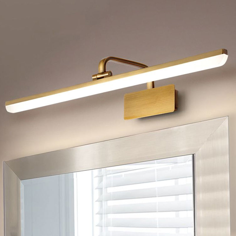 Lámpara de pared LED para interiores con pantalla de acrílico ultra delgada, lámpara de pared de bronce cepillado con luz cálida/blanca, 16"/19,5" B | Brehn