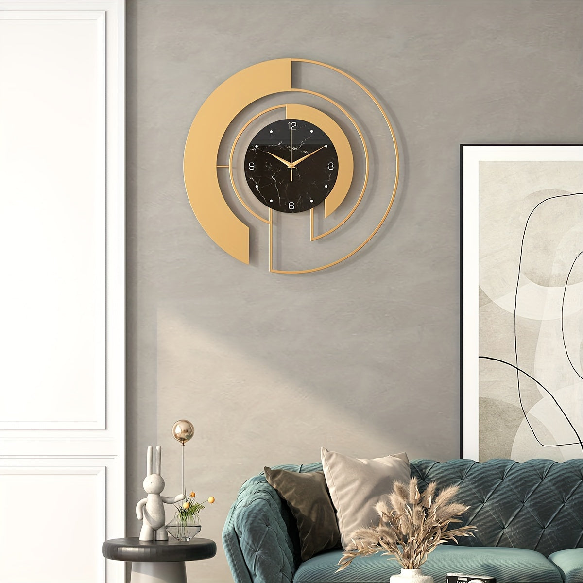 Reloj de Pared Redondo de Metal con Movimiento Silencioso