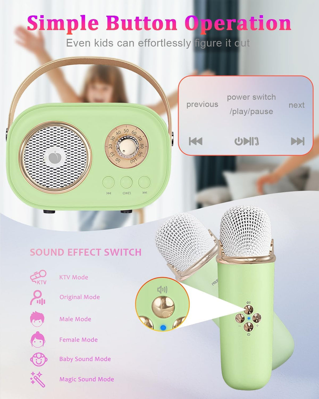 Set de Karaoke Portátil para Niños VivaMic