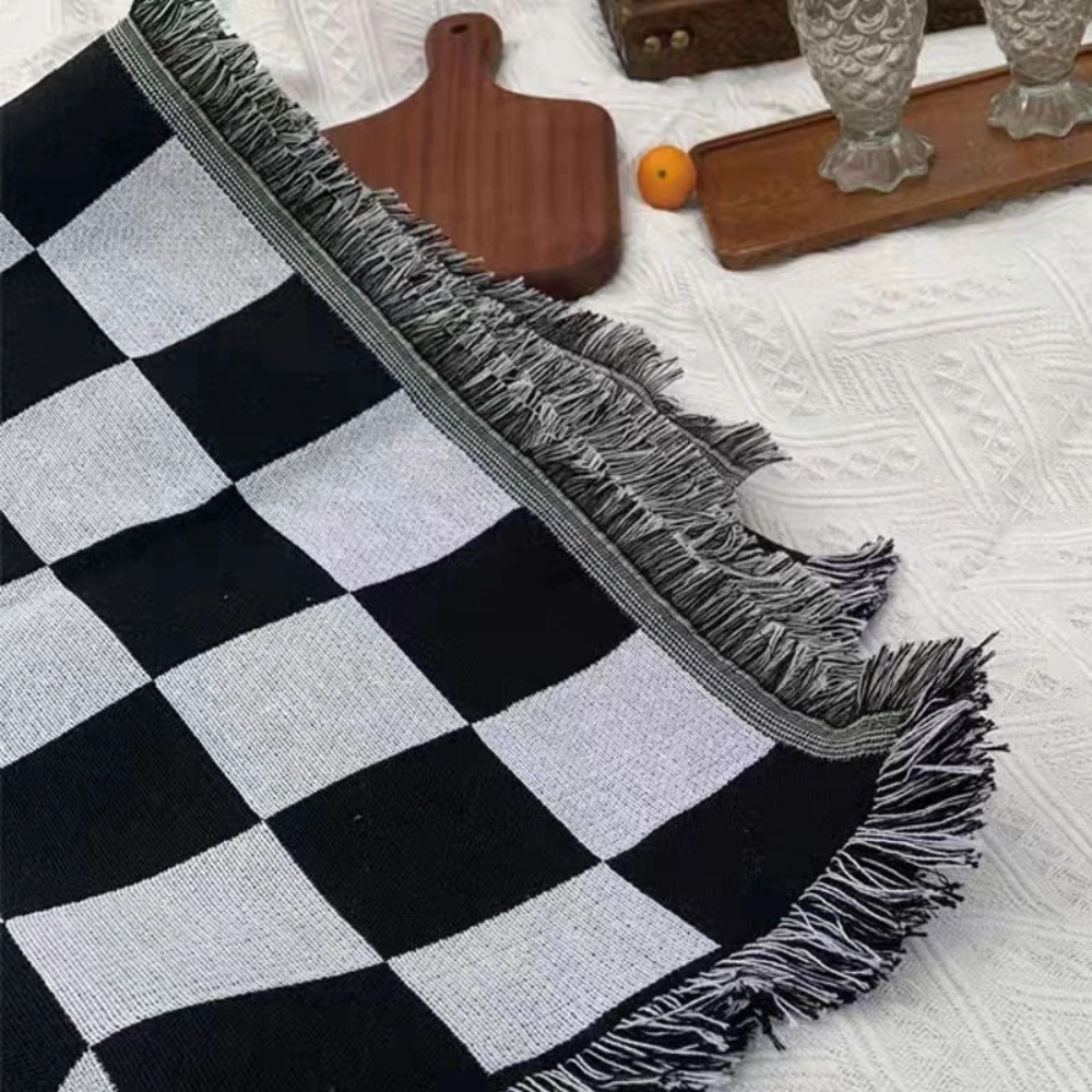 Manta de picnic de microfibra suave con diseño a cuadros